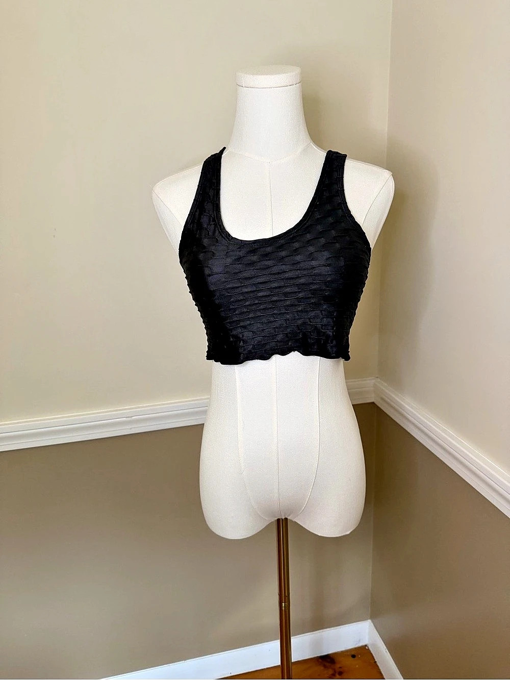 Booty by Brabants, black10 chrome sports bra tank top crop top